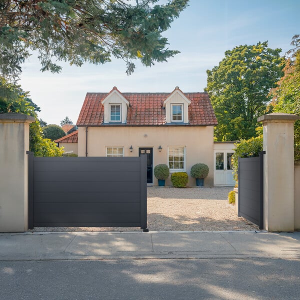 CASANOOV - Casanoov Portail battant 3,5 m EIGER H.180  cm aluminium gris - large