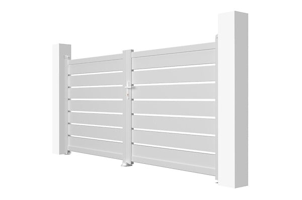 CASANOOV - Casanoov Portail battant motorisé 3 m VOGEL H.140  cm blanc + Motorisation HICKER B200 - large