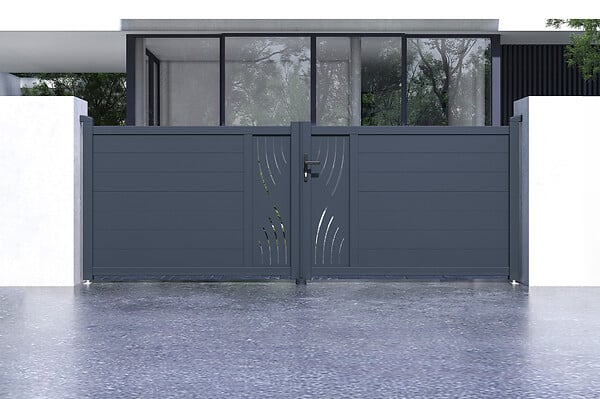 CASANOOV - Casanoov Portail battant 3,5 m VELETA H.120 aluminium gris - large