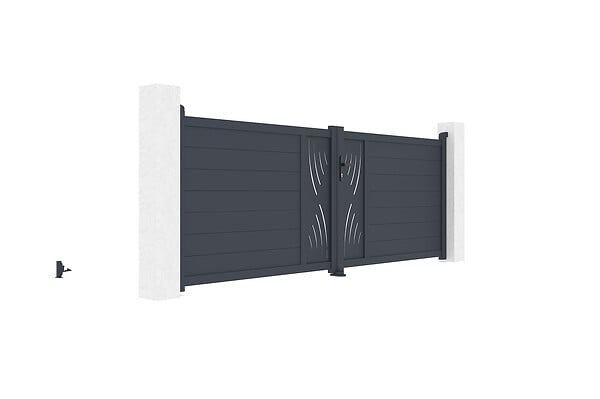 CASANOOV - Casanoov Portail battant 3,5 m VELETA H.120 aluminium gris - large