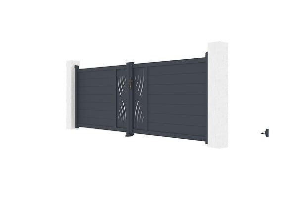 CASANOOV - Casanoov Portail battant 3,5 m VELETA H.120 aluminium gris - large