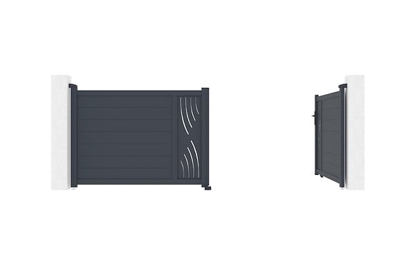 CASANOOV - Casanoov Portail battant 3,5 m VELETA H.120 aluminium gris - large