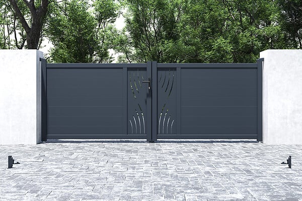 CASANOOV - Casanoov Portail battant 3,5 m VELETA H.120 aluminium gris - large
