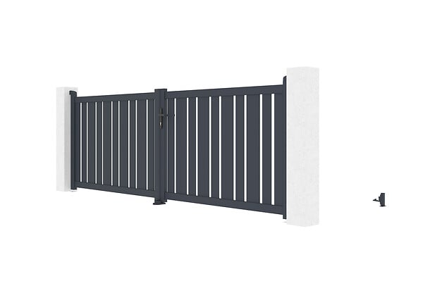 CASANOOV - Casanoov Portail battant 3,5 m VEYMONT H.120  cm aluminium gris - large