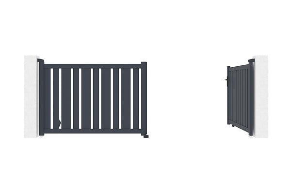CASANOOV - Casanoov Portail battant 3,5 m VEYMONT H.120  cm aluminium gris - large
