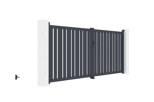 CASANOOV - Casanoov Portail battant 3,5 m VEYMONT H.160  cm aluminium gris - large