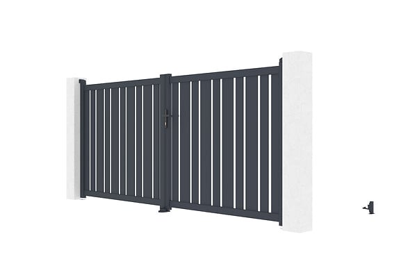 CASANOOV - Casanoov Portail battant 3,5 m VEYMONT H.160  cm aluminium gris - large