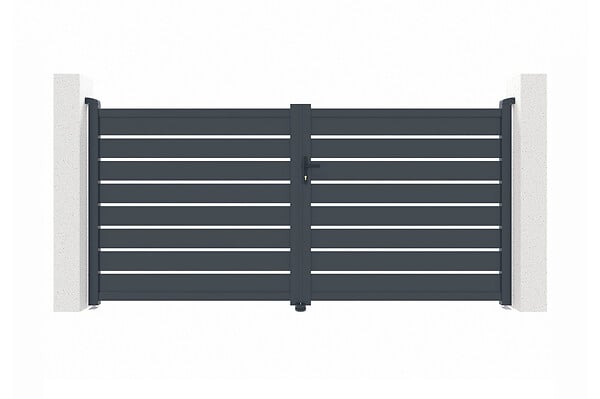 CASANOOV - Casanoov Portail battant ajustable en largeur 3 m VOGEL H.160  cm alu gris - large