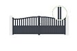 CASANOOV - Casanoov Portail battant 4 m MEIJE H.140  cm alu + 2 poteaux EIFEL 15x15  cm H.166  cm GRIS - vignette