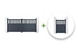 CASANOOV - Casanoov Portail battant 3 m SANTIS H.140  cm + Portillon 1m SANTIS H.140  cm aluminium gris - vignette
