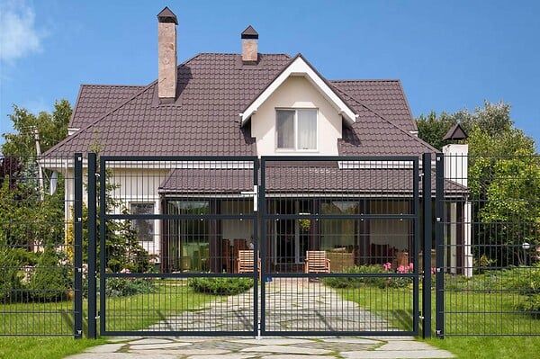 CASANOOV - Casanoov Portail battant grillagé 3 m RAZO H.160  cm + Portillon 1m RAZO H.160  cm Gris - large