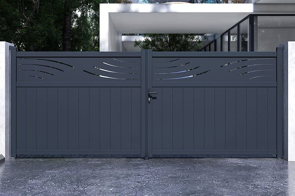 CASANOOV - Casanoov Portail battant 4 m HALTI H.160  cm aluminium gris - large