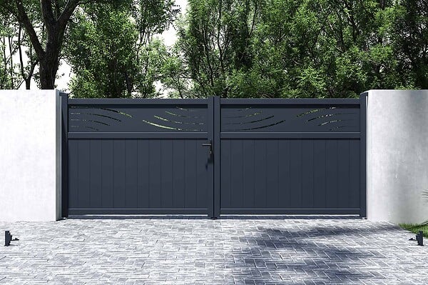 CASANOOV - Casanoov Portail battant 4 m HALTI H.160  cm aluminium gris - large