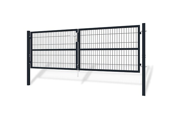 CASANOOV - Casanoov Portail battant grillagé 3 m RAZO H.100  cm + Portillon 1m RAZO H.100  cm Gris - large