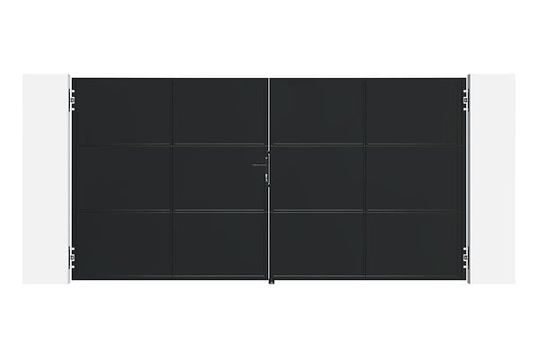 CASANOOV - Casanoov Portail battant acier 3,5 m NALI H.180  cm noir + Portillon H.180  cm noir - large