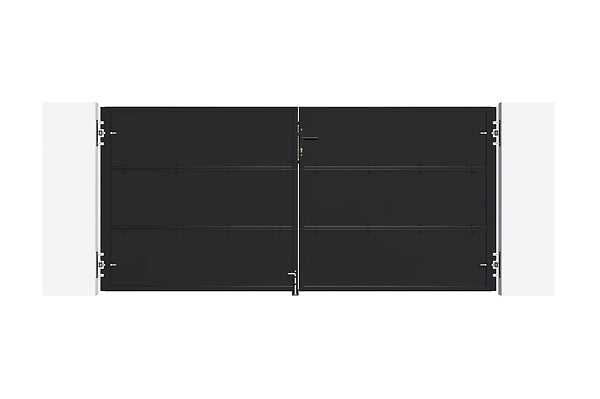 CASANOOV - Casanoov Portail battant acier noir mat 3 m NALI H.140  cm + 2 poteaux 10x10 acier CARMO - large