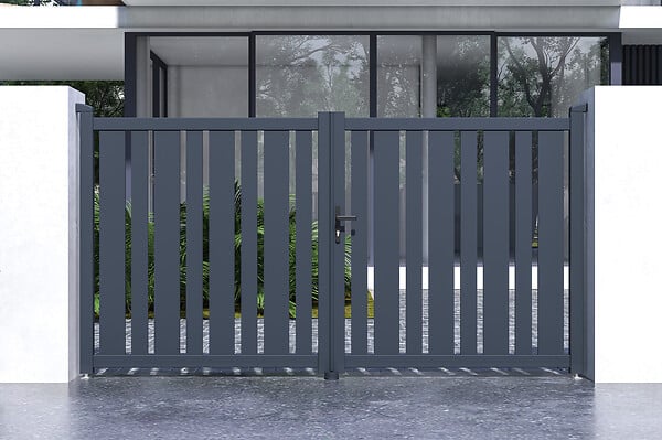 CASANOOV - Casanoov Portail battant 3 m VEYMONT H.160  cm aluminium gris - large