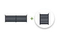 CASANOOV - Casanoov Portail battant 4 m VOGEL H.120  cm + Portillon 1m VOGEL H.120  cm aluminium gris - vignette