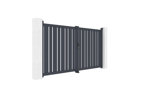 CASANOOV - Casanoov Portail battant 3x1,6 m VEYMONT + Portillon 1m VEYMONT H.160  cm gris - large