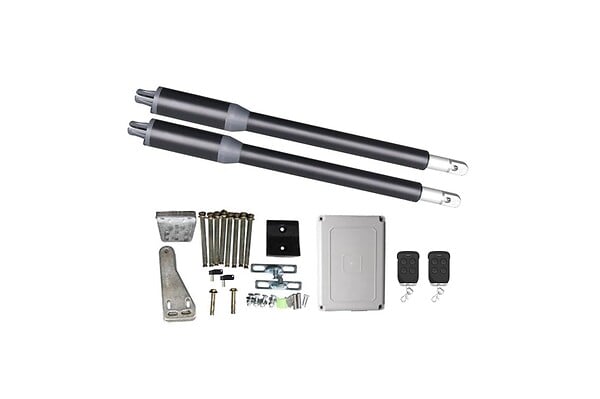 CASANOOV - Casanoov Portail battant 3 m CALANCIA H.180  cm lames persiennes aluminium gris + moteur RANGER B150 - large
