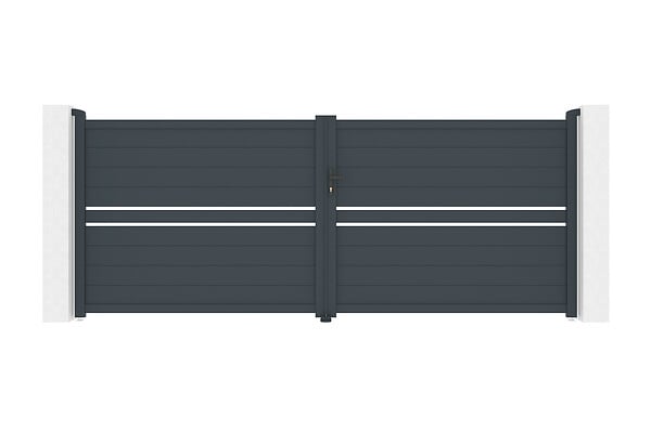 CASANOOV - Casanoov Portail battant ajustable en largeur 4 m CIMONE H.160  cm alu gris - large