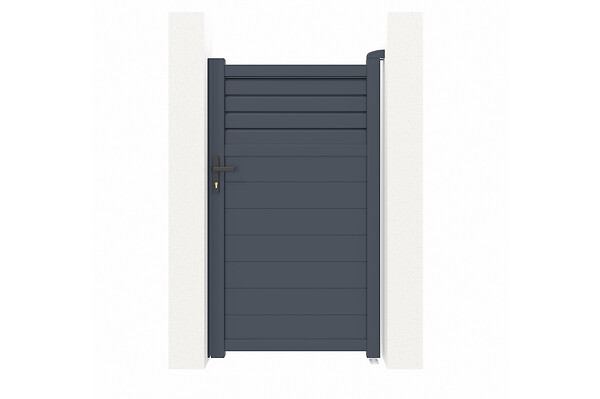 CASANOOV - Casanoov Portail battant 3,5 m CARPATIA H.180  cm + Portillon 1m CARPATIA H.180  cm aluminium gris - large