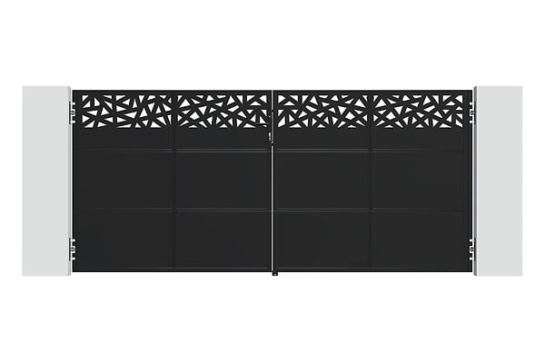 CASANOOV - Casanoov Portail battant NALI RUIVO 3,5 m H.160  cm + Portillon 1m H.160  cm Acier Noir mat - large