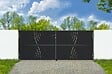 CASANOOV - Casanoov Portail battant acier noir mat 3 m NALI VELETA H.120  cm + 2 poteaux 10x10 acier CARMO - vignette