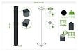 CASANOOV - Casanoov Portail battant acier noir mat 3 m NALI VELETA H.120  cm + 2 poteaux 10x10 acier CARMO - vignette