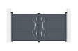 CASANOOV - Casanoov Portail battant 3 m LIFE H.160  cm + 2 poteaux H.190  cm aluminium gris - vignette