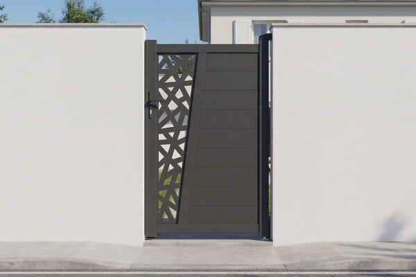 CASANOOV - Casanoov Portail battant 3 m CERVINA RUIVO H.160  cm aluminium gris + portillon 1m CERVINA RUIVO H.160 cm - large