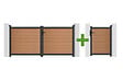 CASANOOV - Casanoov Portail bois composite battant 3m ATHOS H.140 cm teck avec cadre aluminium + portillon composite ATHOS 1m H.140 cm - vignette
