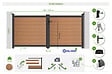 CASANOOV - Casanoov Portail bois composite battant 3m ATHOS H.140 cm teck avec cadre aluminium + portillon composite ATHOS 1m H.140 cm - vignette