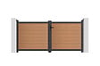 CASANOOV - Casanoov Portail bois composite battant 3m ATHOS H.140 cm teck avec cadre aluminium + portillon composite ATHOS 1m H.140 cm - vignette