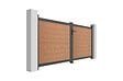CASANOOV - Casanoov Portail bois composite battant 3m ATHOS H.140 cm teck avec cadre aluminium + portillon composite ATHOS 1m H.140 cm - vignette