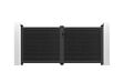 CASANOOV - Casanoov Portail en lames composites battant 3 m ATHOS H.140  cm gris anthracite - vignette