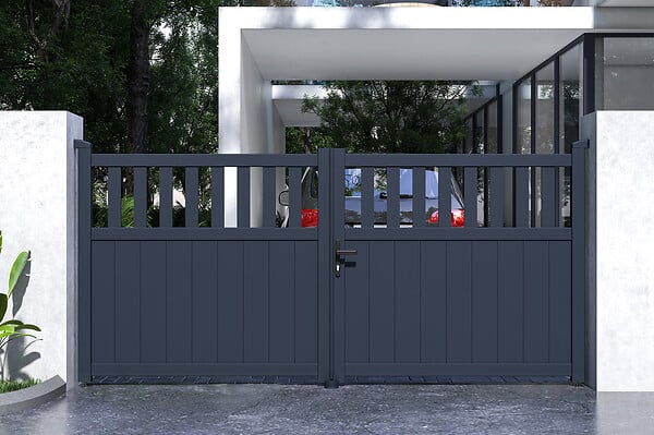 CASANOOV - Casanoov Portail battant 3 m SANTIS H.140  cm aluminium gris - large