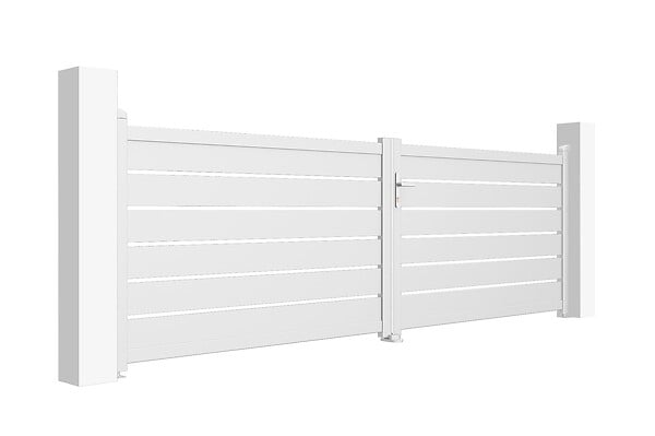 CASANOOV - Casanoov Portail battant 4 m VOGEL H.120  cm blanc aluminium - large