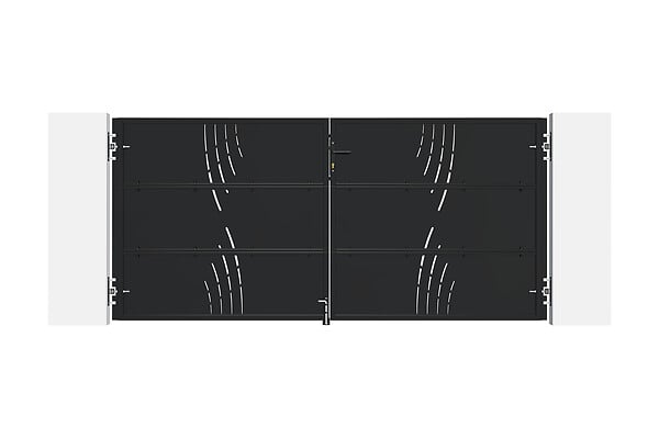 CASANOOV - Casanoov Portail battant acier 3 m NALI VELETA H.160  cm noir + Portillon H.160  cm noir - large