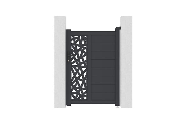 CASANOOV - Casanoov Portail battant 3 m RUIVO H.140  cm + Portillon 1m RUIVO H.140  cm aluminium gris - large