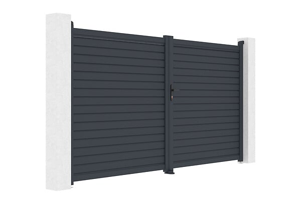 CASANOOV - Casanoov Portail battant aluminium gris CALANCIA 3,5 m hauteur 180  cm - large