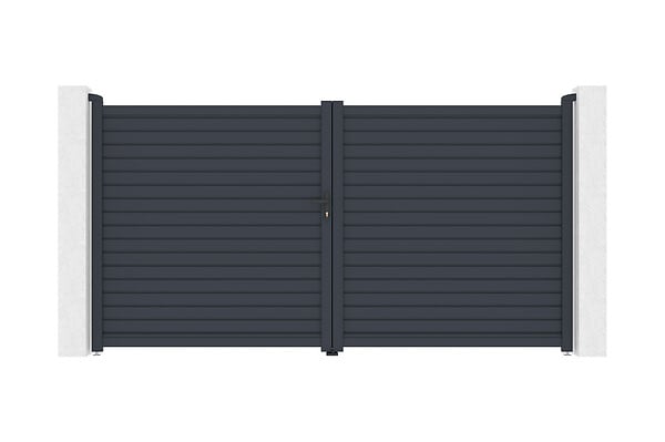 CASANOOV - Casanoov Portail battant aluminium gris CALANCIA 3,5 m hauteur 180  cm - large