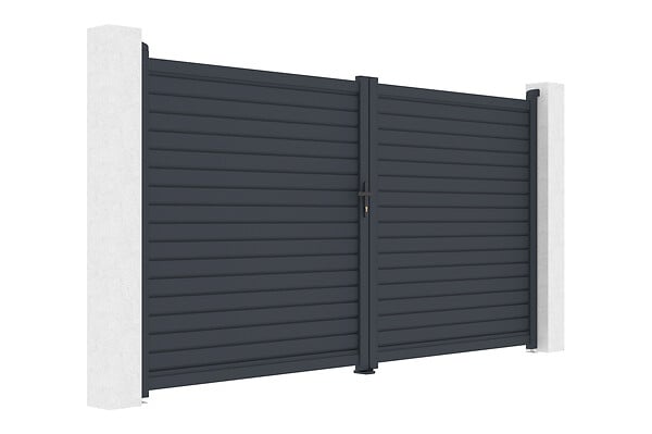 CASANOOV - Casanoov Portail battant aluminium gris CALANCIA 3,5 m hauteur 180  cm - large