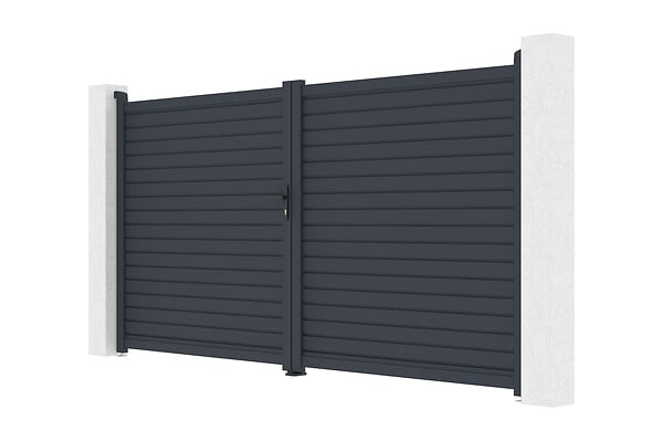 CASANOOV - Casanoov Portail battant aluminium gris CALANCIA 3,5 m hauteur 180  cm - large