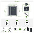 CASANOOV - Casanoov Pack portail battant 3,5x1,2 m GIONA + Portillon GIONA H.1,2 m gris - vignette