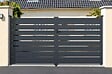 CASANOOV - Casanoov Portail battant 3,5 m VOGEL H.160  cm gris + 2 poteaux en aluminium gris ELDA - vignette