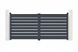 CASANOOV - Casanoov Portail battant 3,5 m VOGEL H.160  cm gris + 2 poteaux en aluminium gris ELDA - vignette