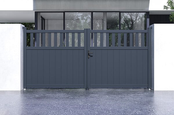 CASANOOV - Casanoov Portail battant 3,4 m SANTIS H.160 aluminium gris - large