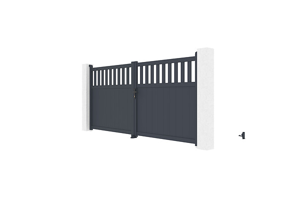 CASANOOV - Casanoov Portail battant 3,4 m SANTIS H.160 aluminium gris - large
