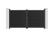 CASANOOV - Casanoov Portail bois composite battant 3m ATHOS H.160 cm gris anthracite avec cadre aluminium + portillon composite ATHOS 1m H.160 cm - vignette